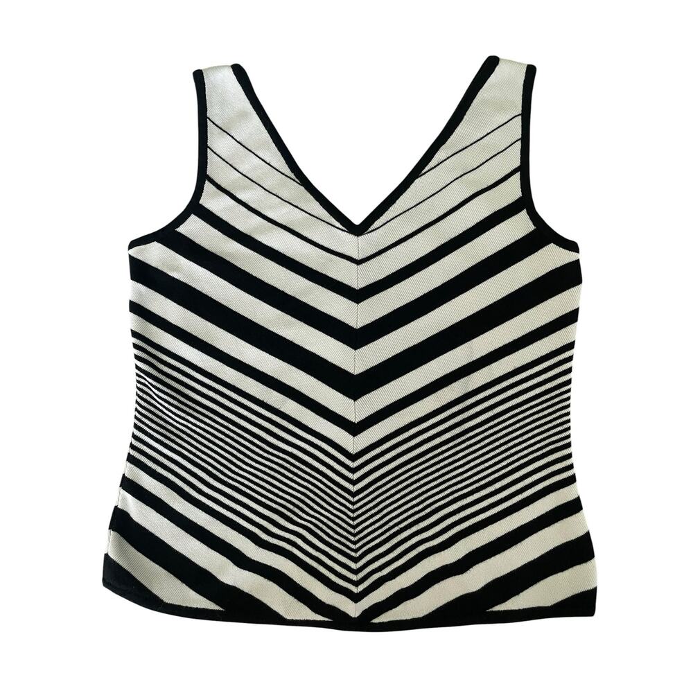 White House Black Market Chevron Striped Knit Tank Top XL - Picture 5 of 5
